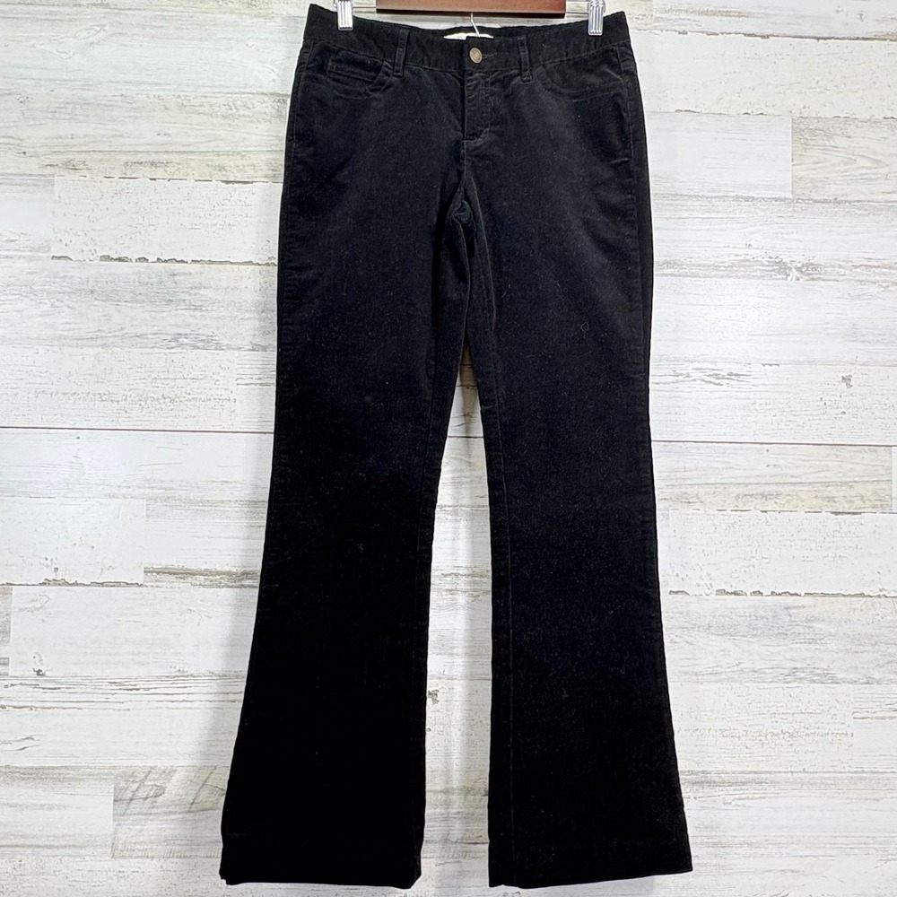 MICHAEL Michael Kors Black Corduroy‎ Bootcut Pants Size 4 Studded Logo Detail